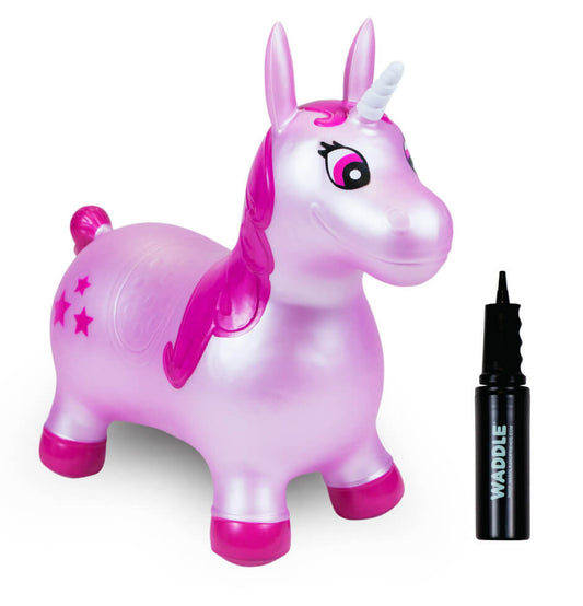 Waddle Pink Unicorn Inflatable Bouncer Ride on - The Bargin Chic Retail Store
