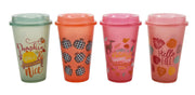 16-Ounce Multi Color Plastic Color Changing Cup, 4-Packs Harvest Print