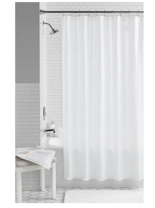 Mainstays Waffle Weave Textured Fabric Shower Curtain