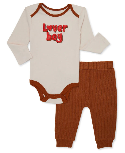 Baby Boy Valentine's Day Outfit Set, 2-Piece