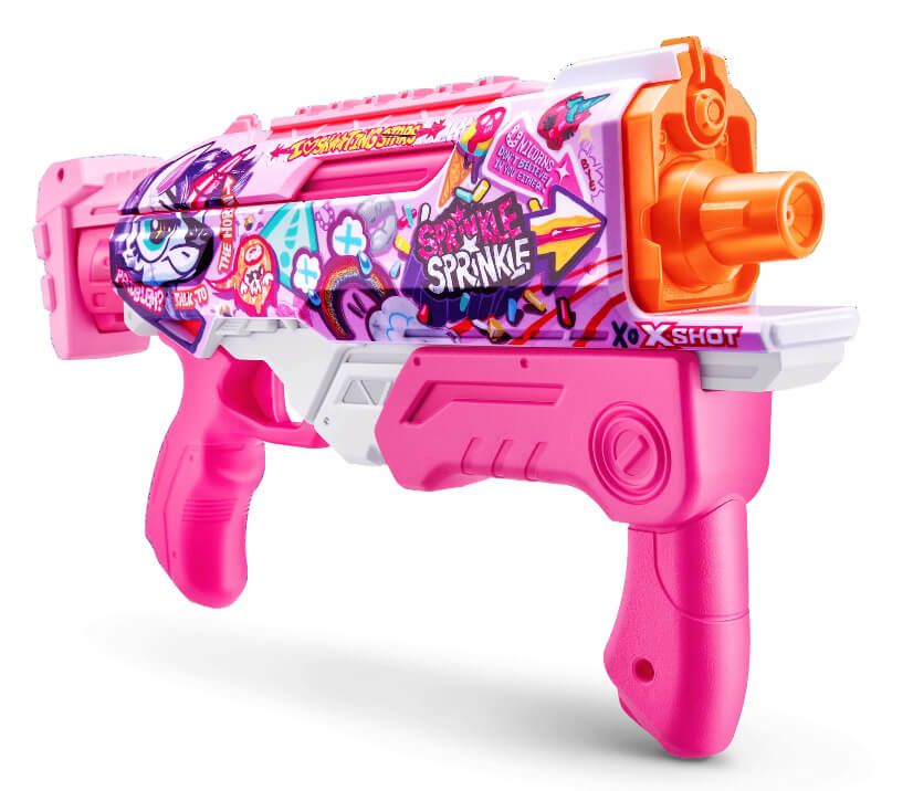 XSHOT Fast-Fill Skins Hyperload Unicorn Splash Water Blaster – 500ml Capacity, 33-Foot Range, Pink Party Design