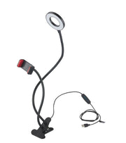 onn. Selfie Lamp with Adjustable Smartphone Holder, Black, 21"